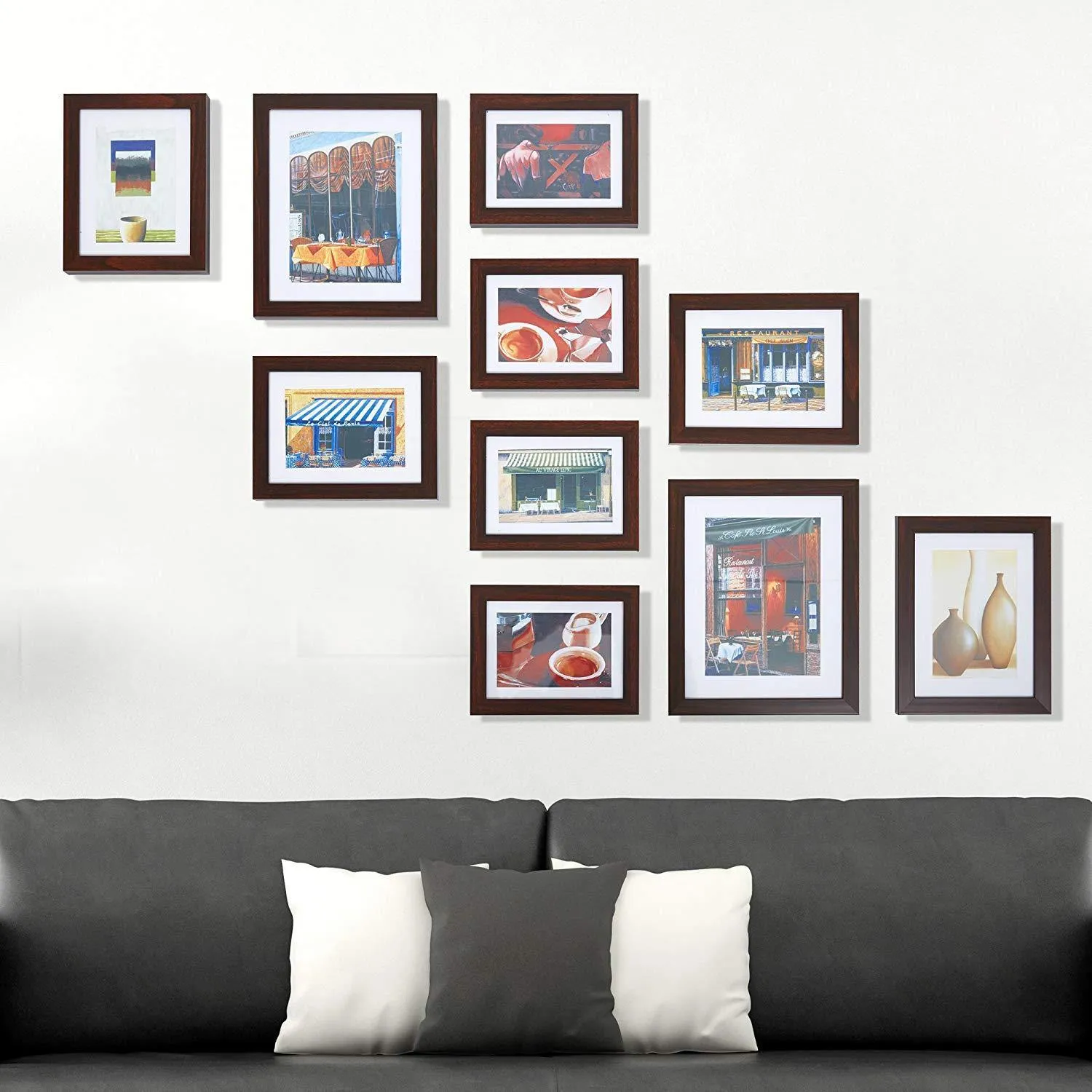 10 Pcs Multi Pack Picture Frame Value Set, Brown