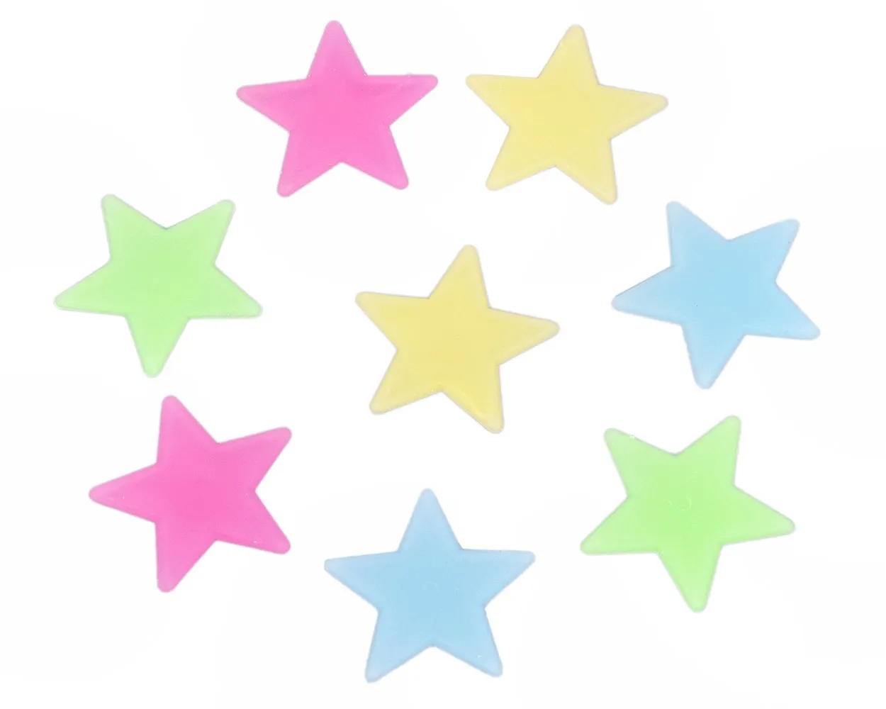 100 Pieces Luminous Star Shaped Wall Stickers for Bedroom Decoration