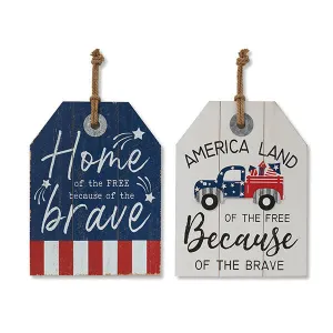 15.75"H Americana 4th of July Wall Decorations, 2 Asst