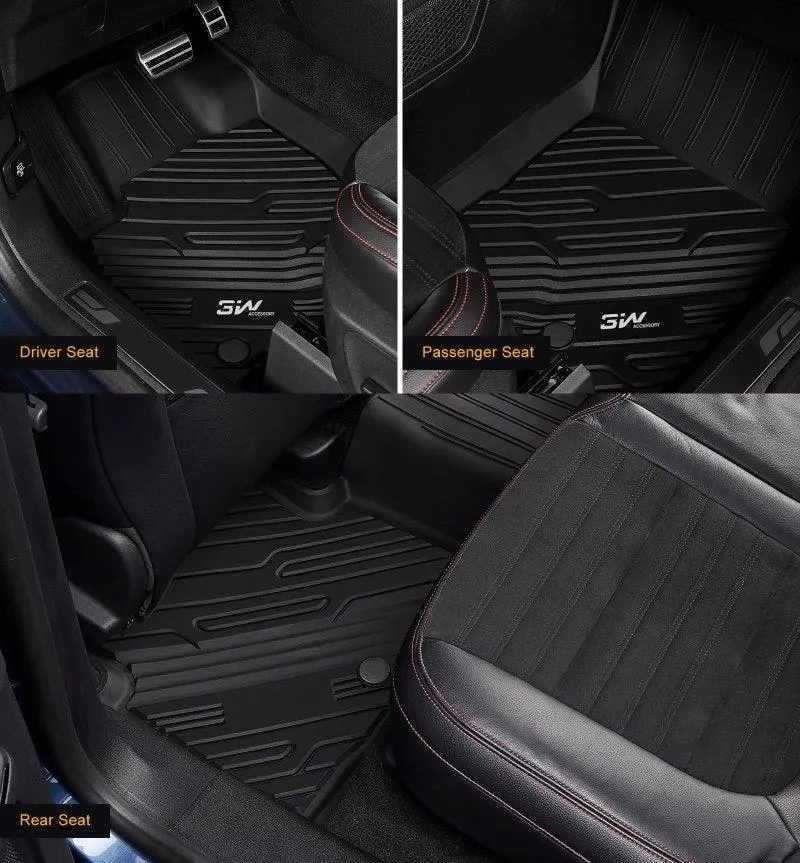 3W Ford Bronco Sport 2021-2024 Floor Mats TPE Material & All-Weather Protection