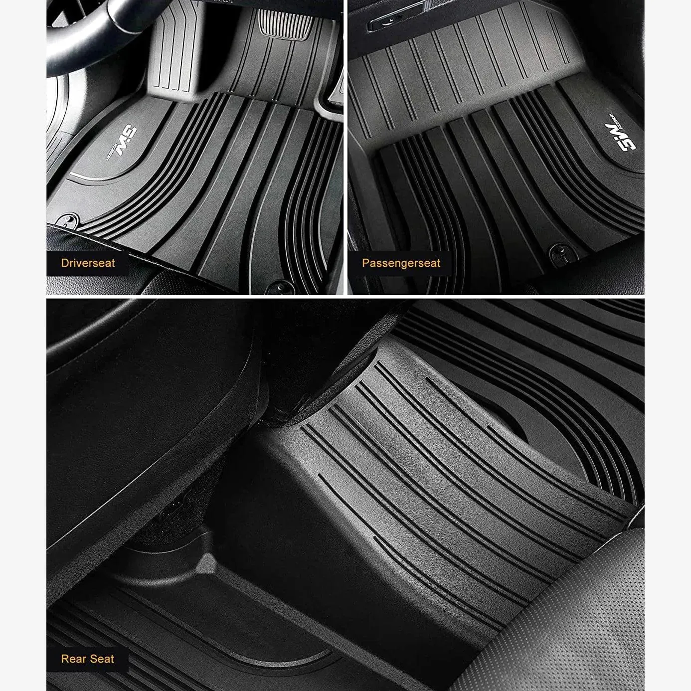 3W Hyundai Tucson 2022-2025 (Not for Hybrid) Custom Floor Mats TPE Material & All-Weather Protection