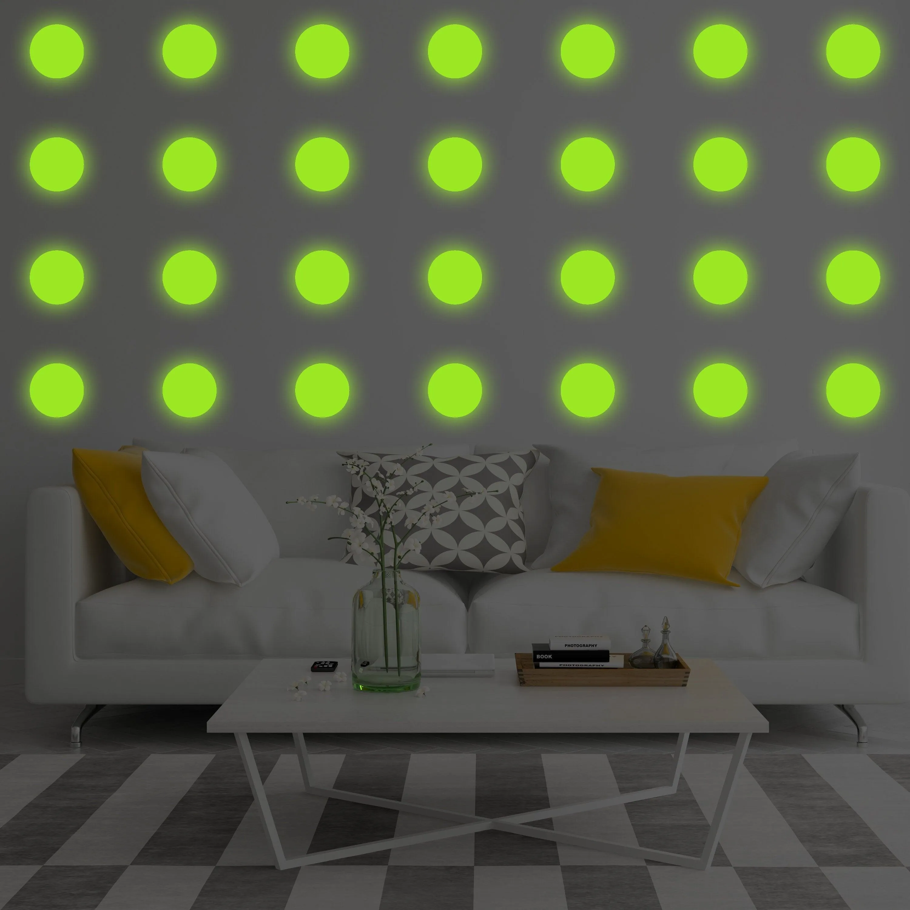 40x Glow In Dark Dots Wall Stickers - Luminous Ceiling Sticker Decals