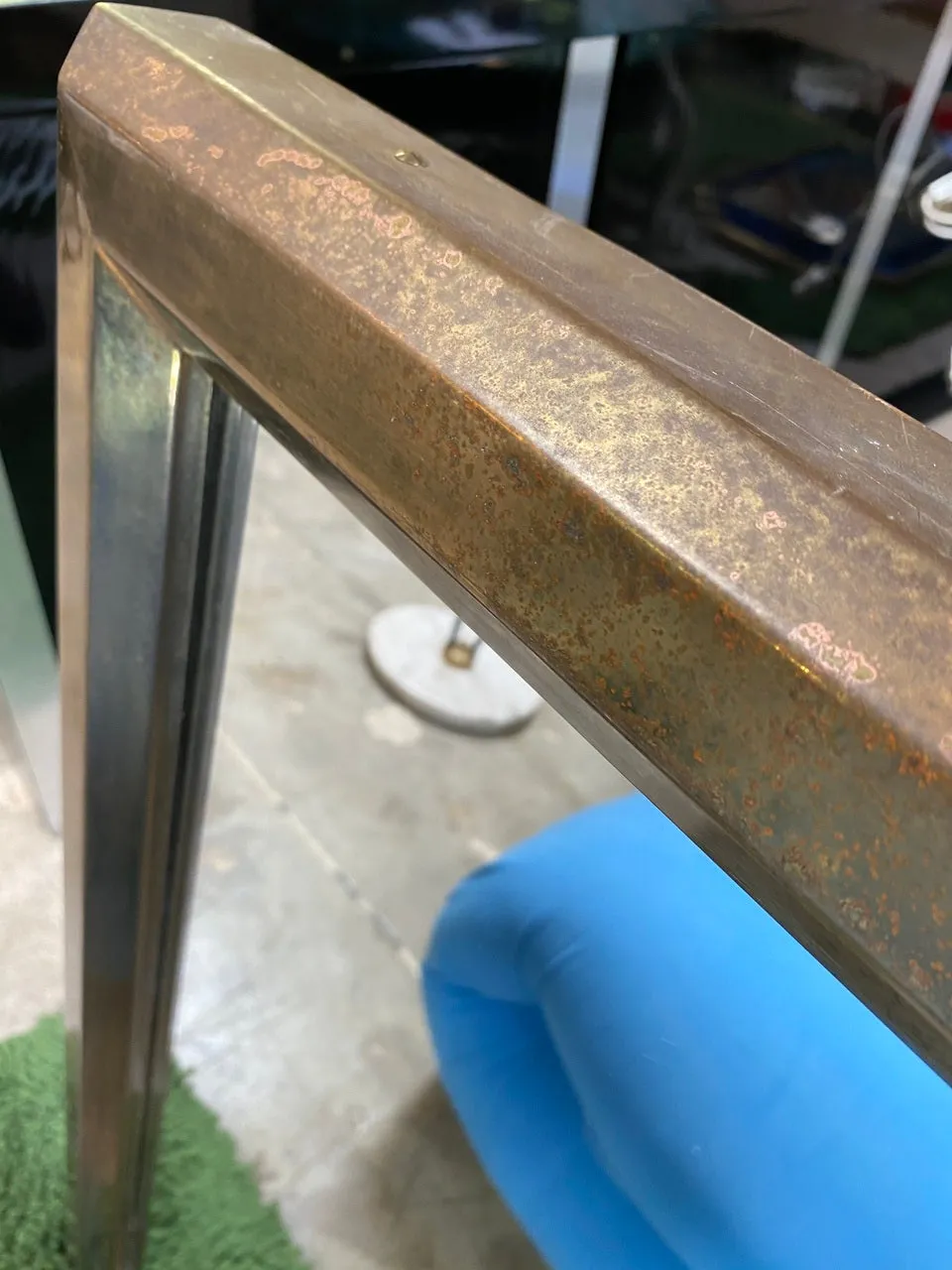 A Fine French 1970's Mirror Brass Casting Framed by Maison. Jansen
