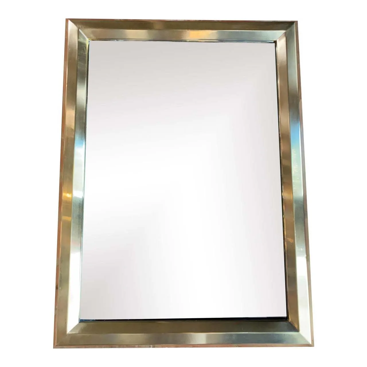 A Fine French 1970's Mirror Brass Casting Framed by Maison. Jansen