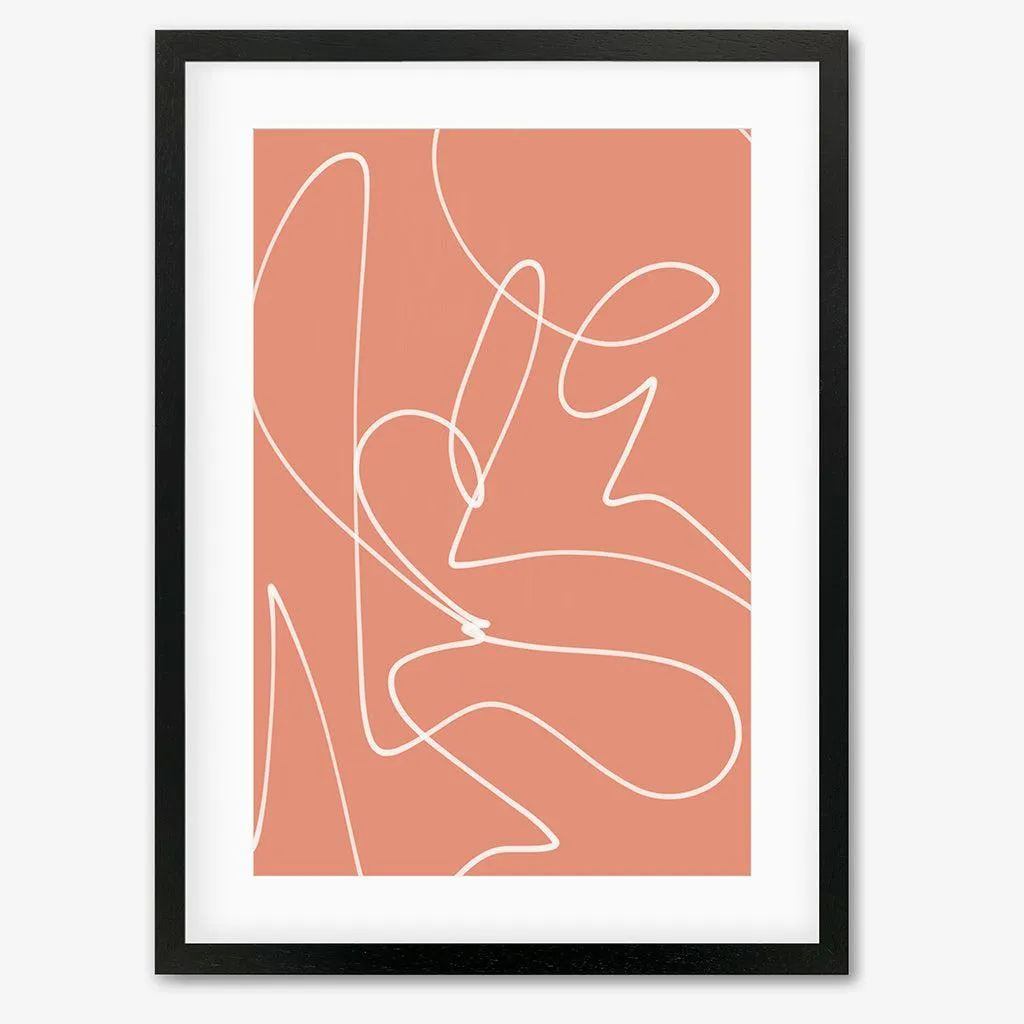 Abstract Line Scribble Framed Art