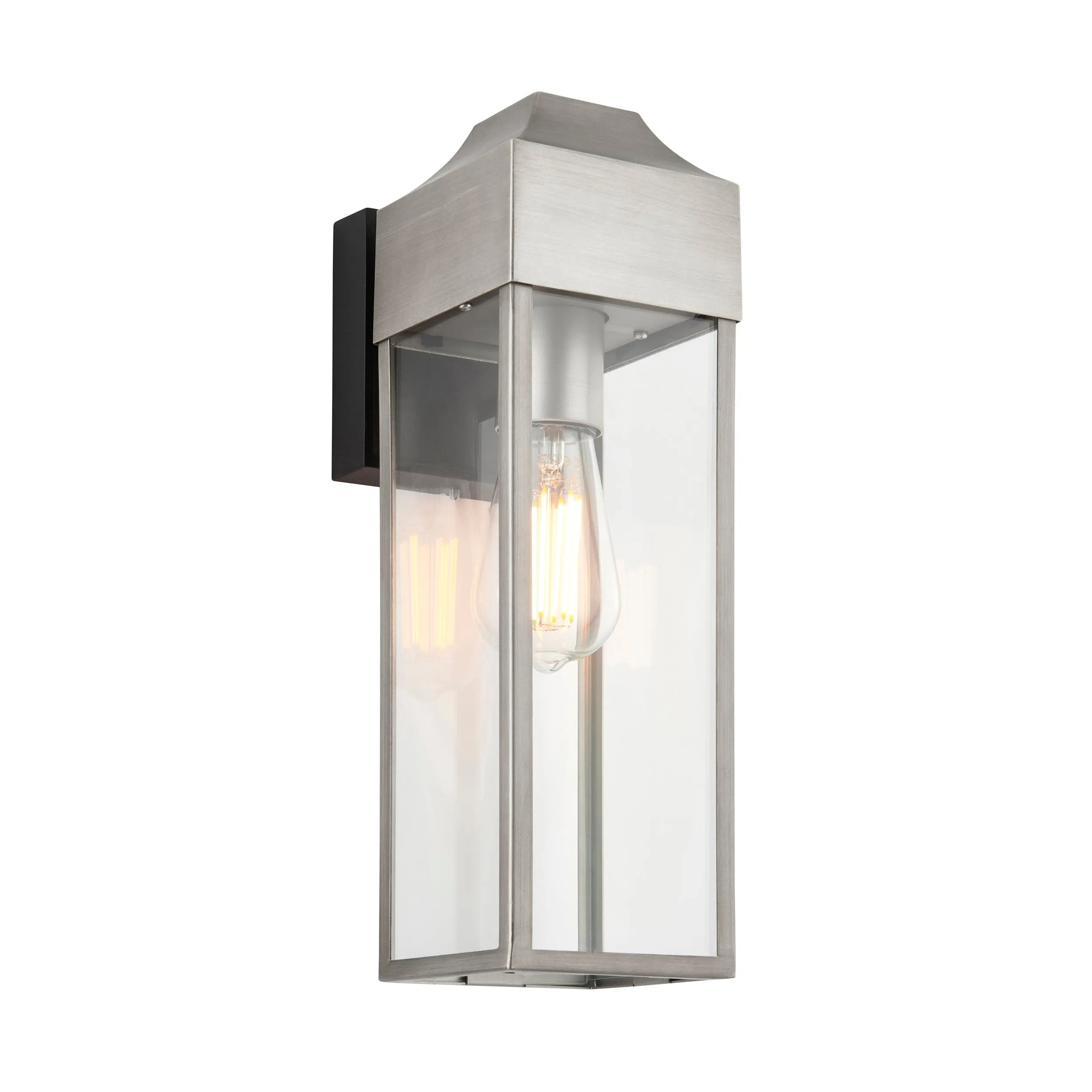 Amos Lotus Outdoor Wall Light Brushed Silver