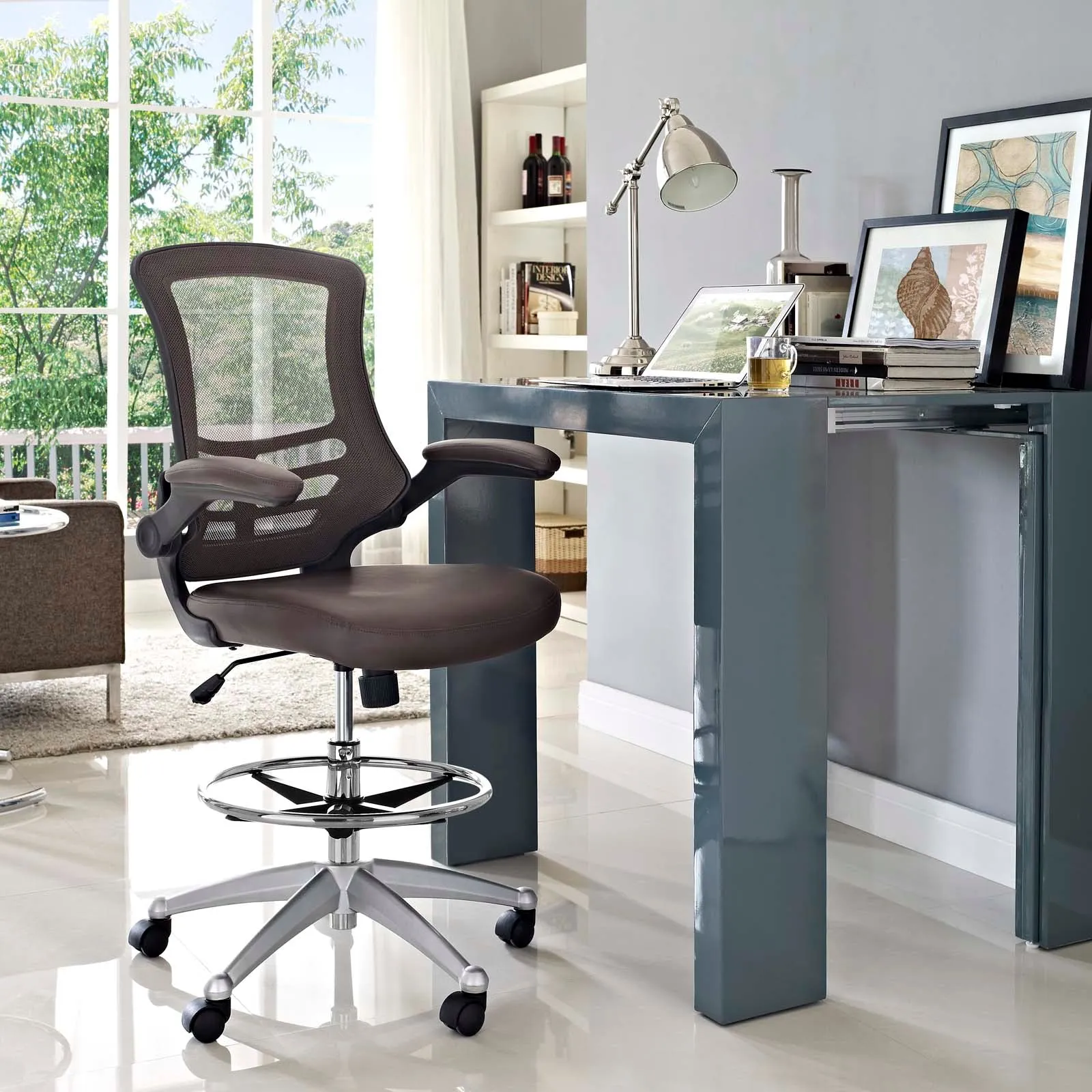 Attainment Vinyl Drafting Chair for Adjustable Height Standing Desks