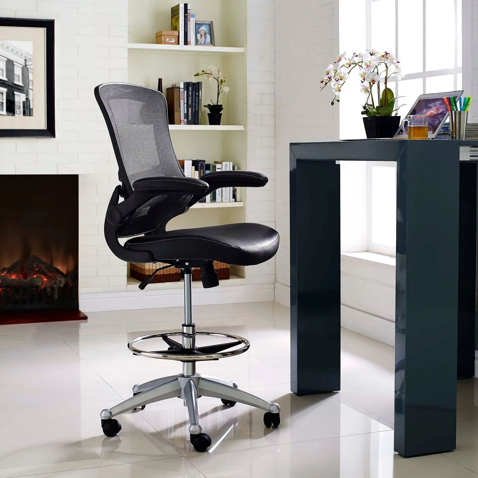 Attainment Vinyl Drafting Chair for Adjustable Height Standing Desks