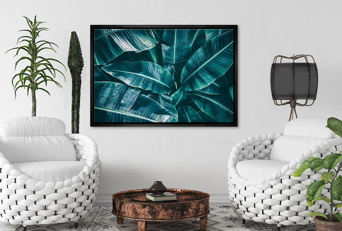 Banana Leaves Blue Tone | Canvas Wall Art Print