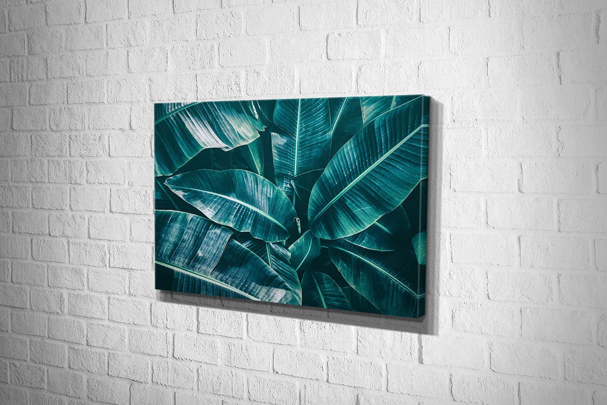 Banana Leaves Blue Tone | Canvas Wall Art Print