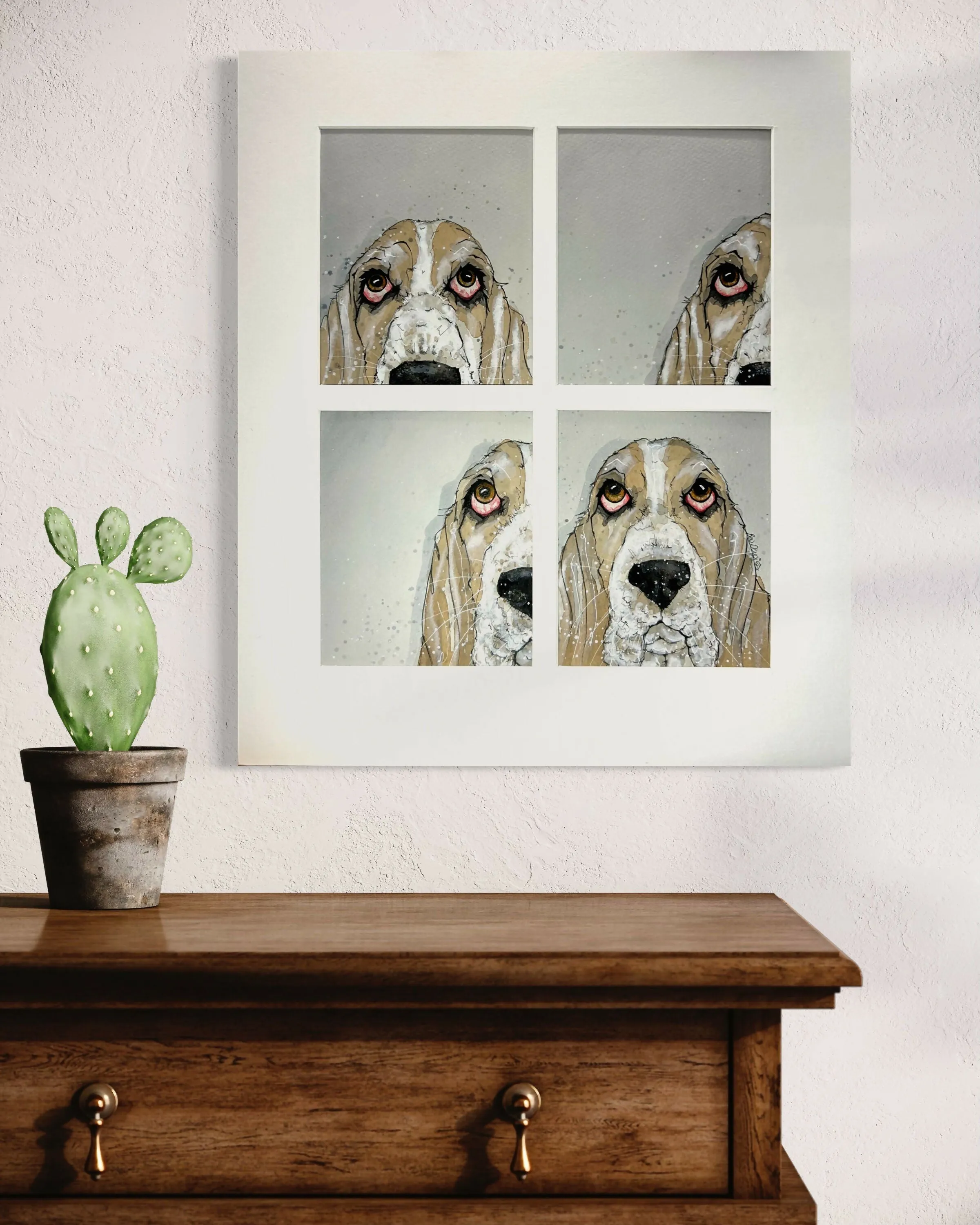 Basset Photo Booth - Original Watercolour Painting