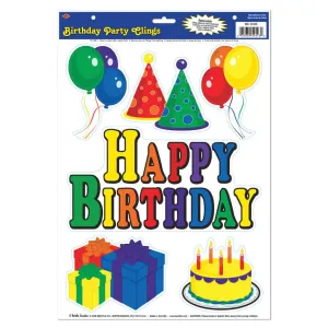 Birthday Party Clings 12in x 17in