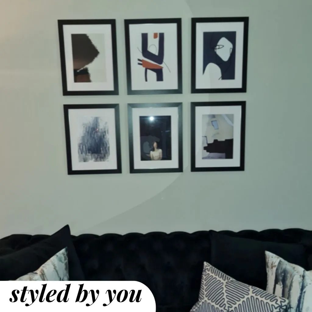 Black Geometric Shape Framed Art