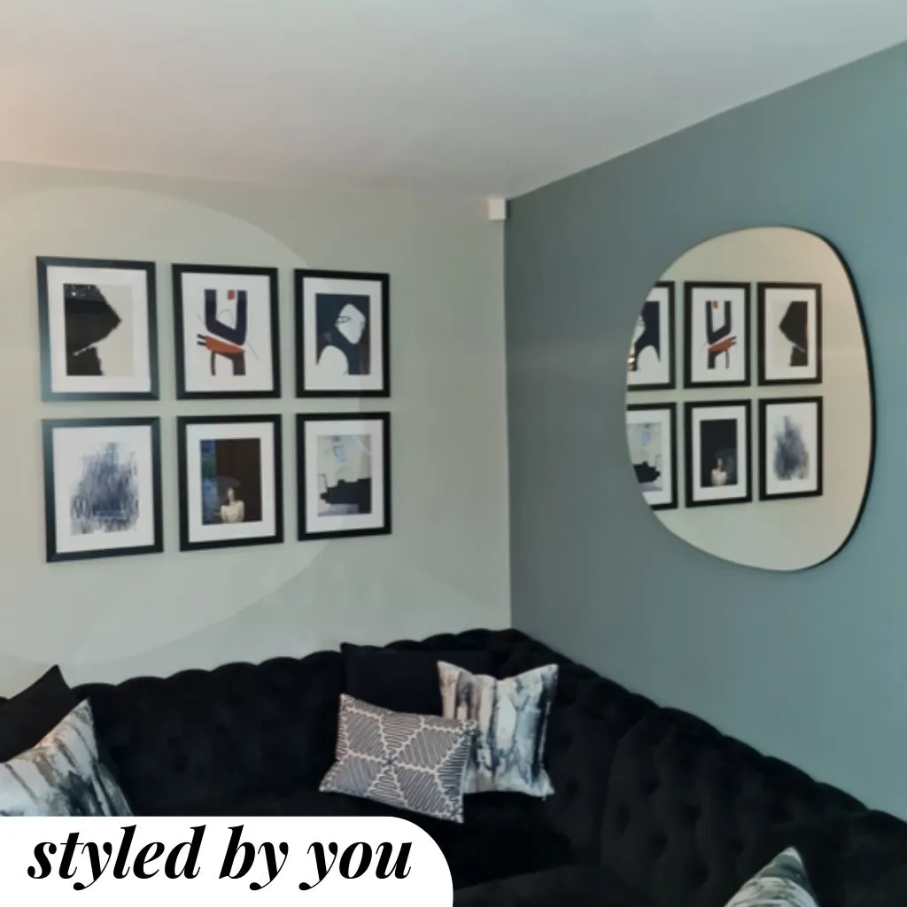 Black Geometric Shape Framed Art