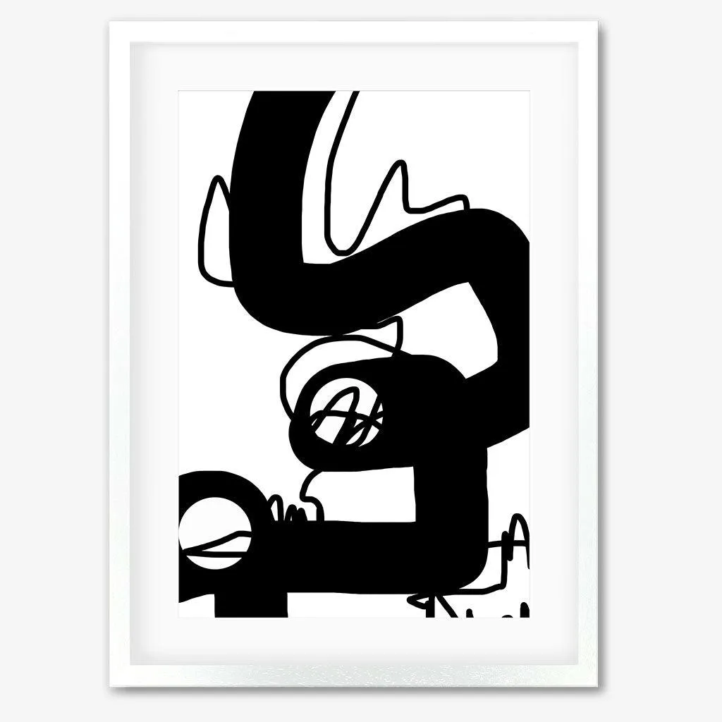 Black Graffiti Abstract Framed Art