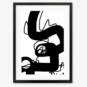 Black Graffiti Abstract Framed Art