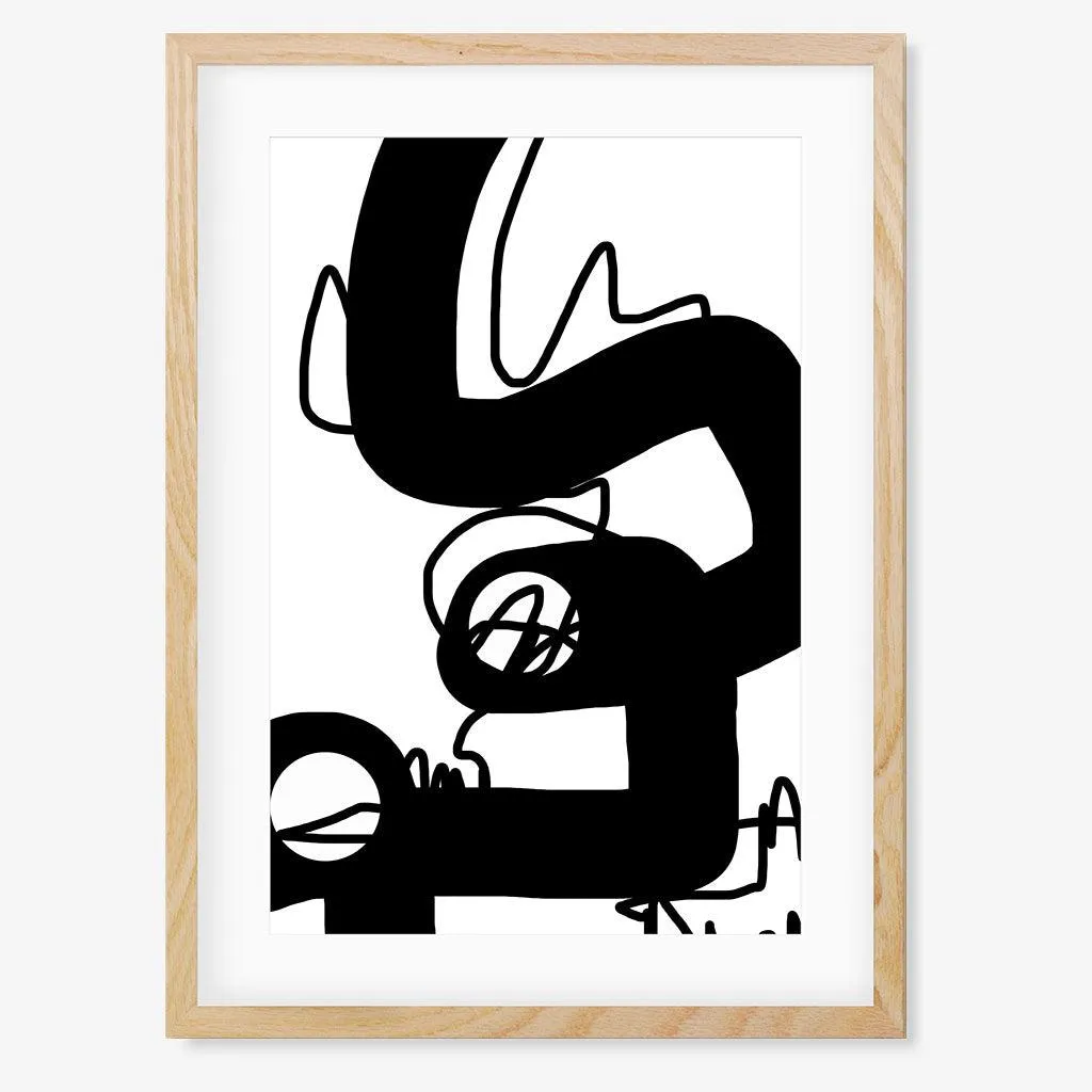 Black Graffiti Abstract Framed Art