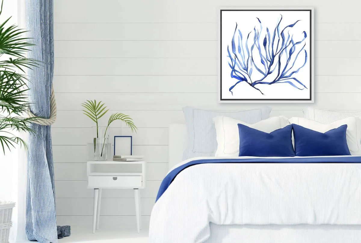 Blue Seaweed 3 | Hamptons Canvas Wall Art Print