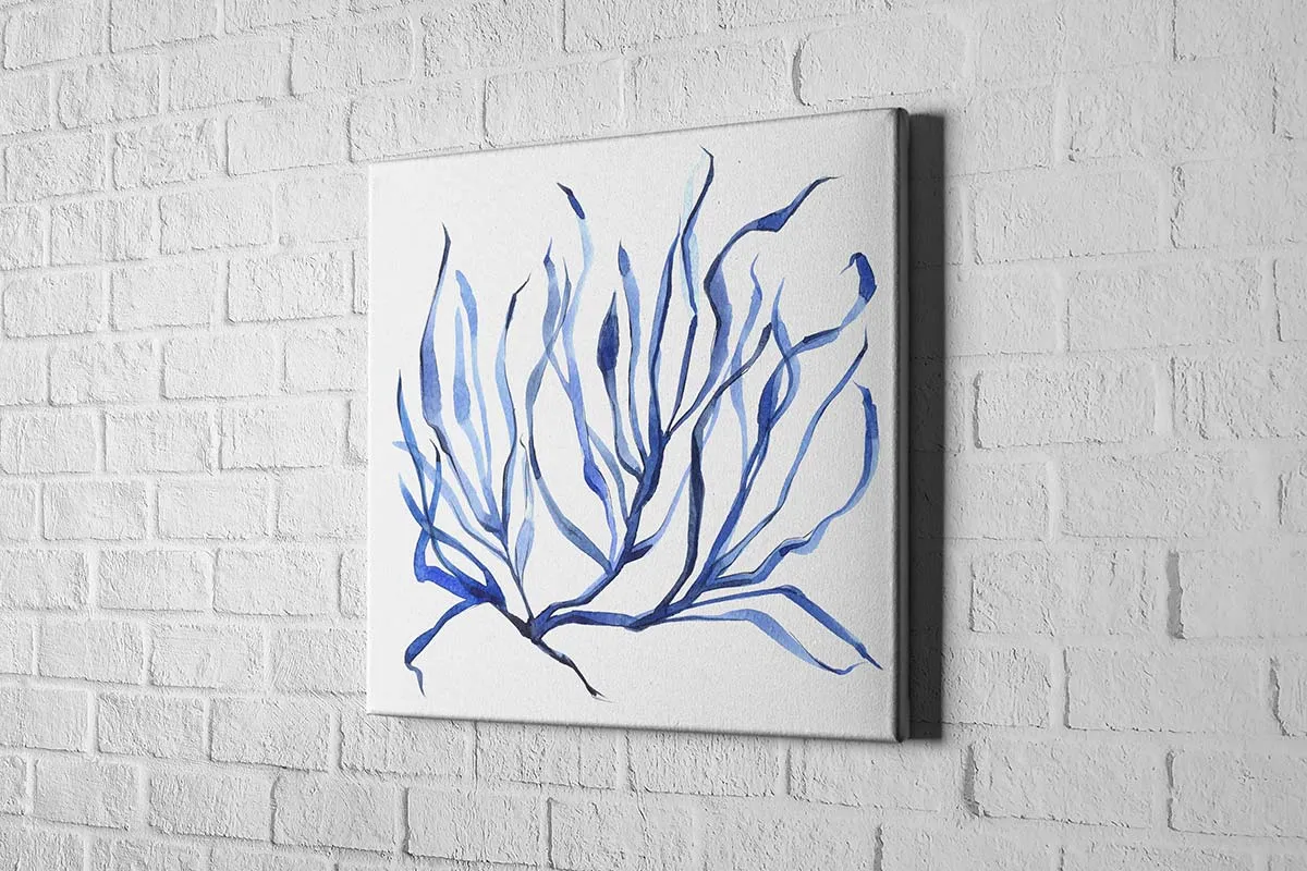Blue Seaweed 3 | Hamptons Canvas Wall Art Print