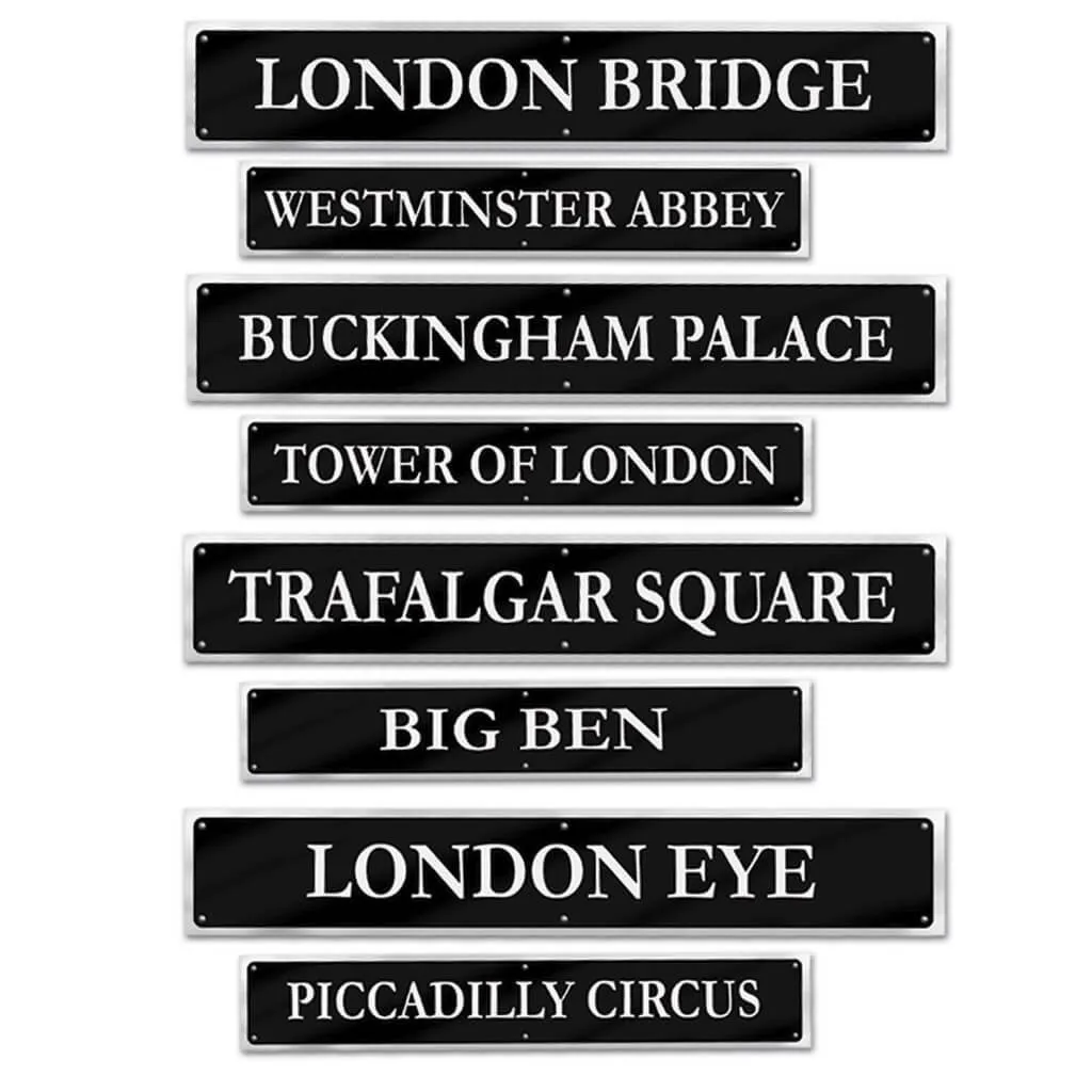 British Street Sign Cut-Outs