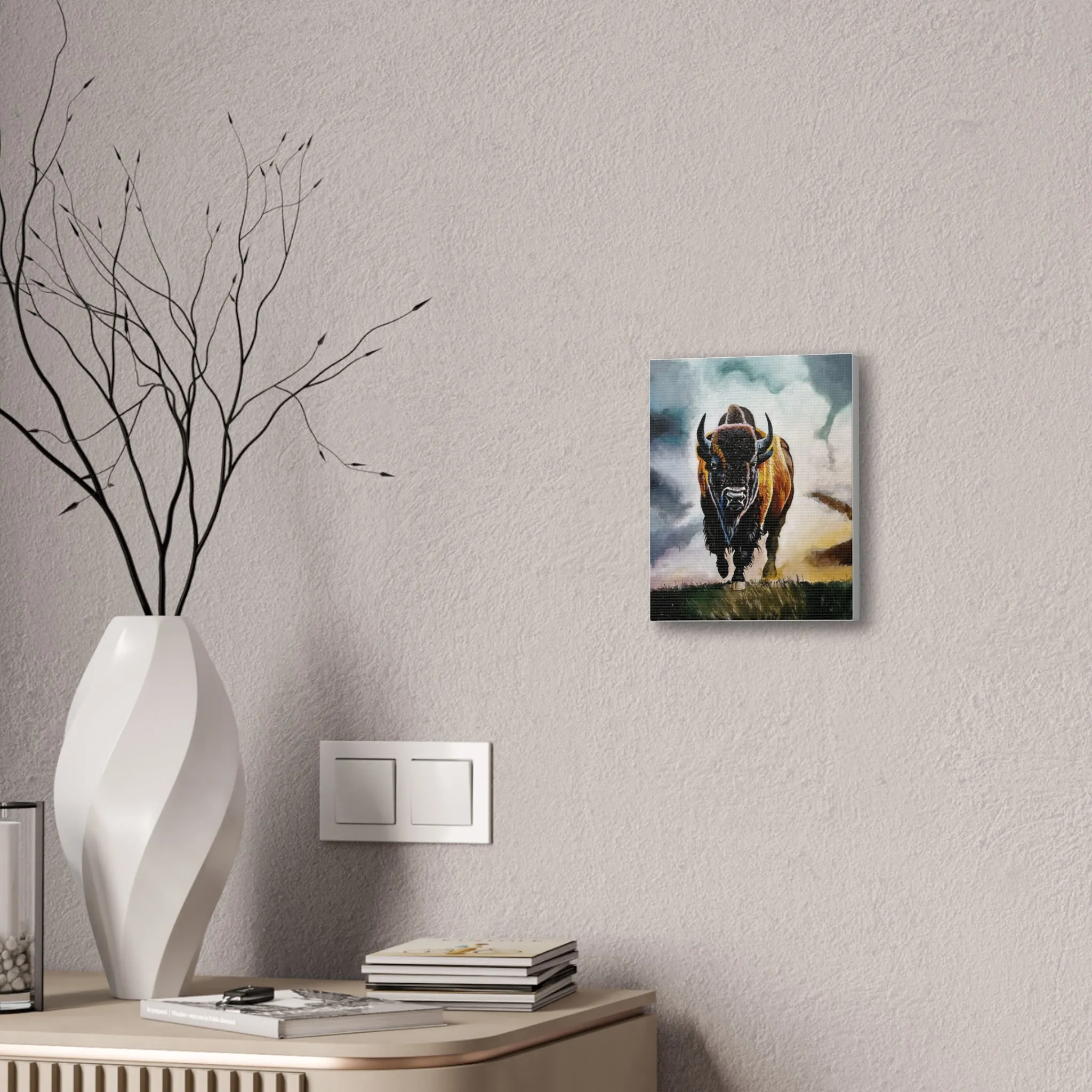 Buffalo stretched canvas, .75"