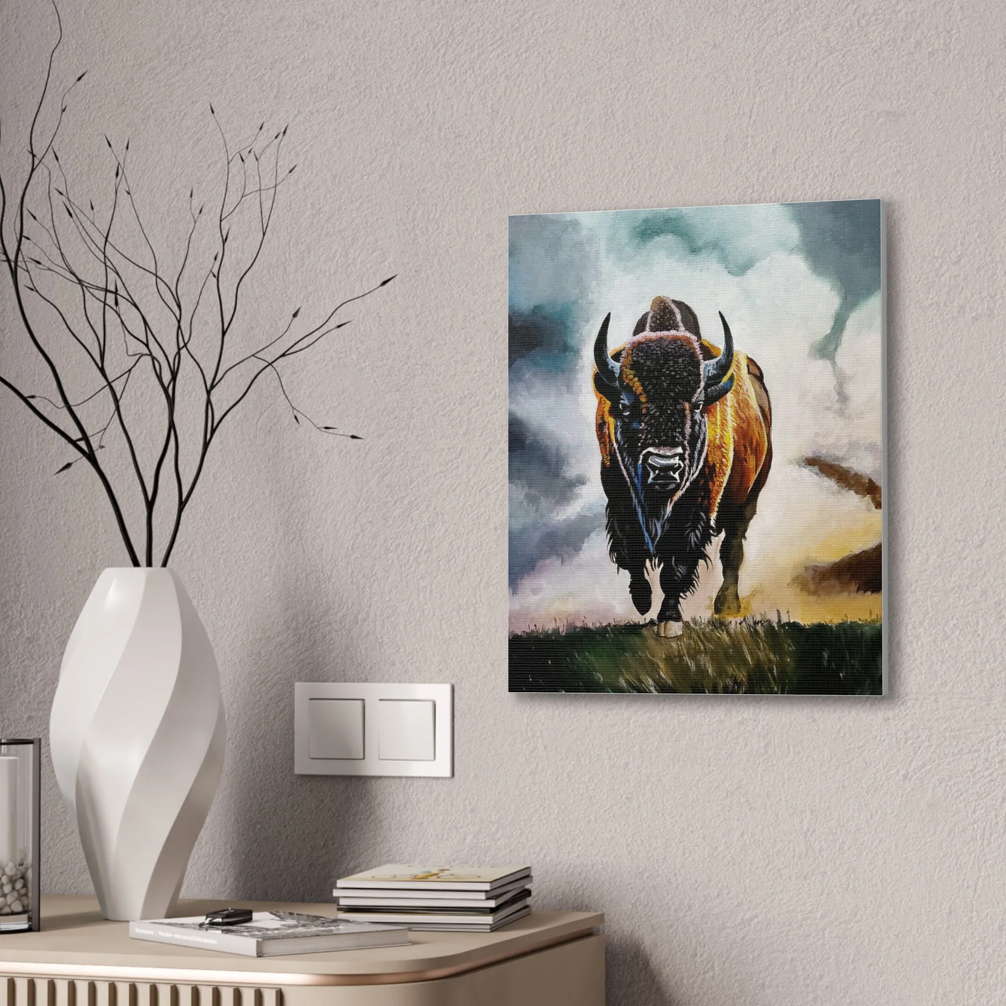 Buffalo stretched canvas, .75"