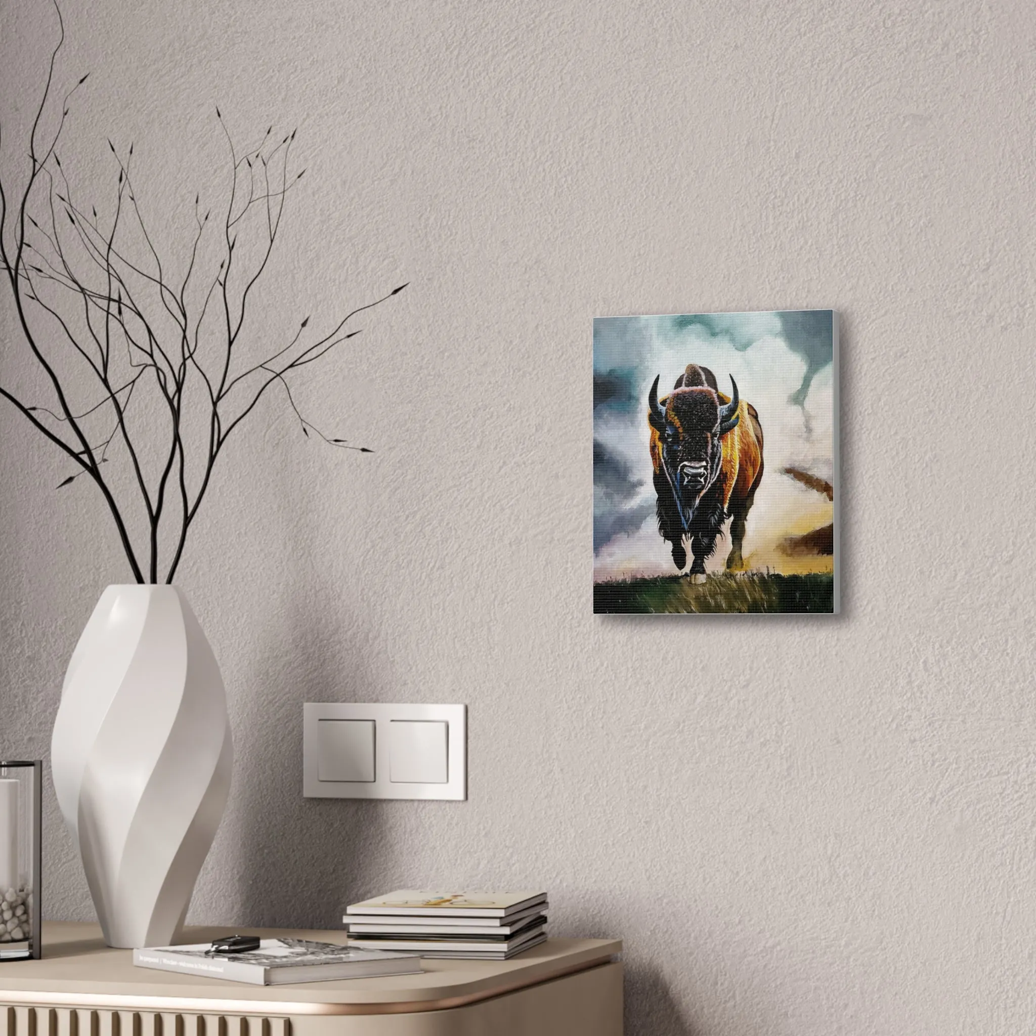 Buffalo stretched canvas, .75"