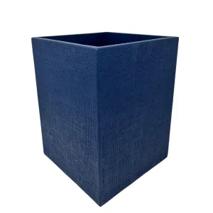 Burlap Wastebasket in Navy
