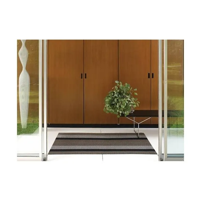 Chilewich Doormat Bold Stripe Silver/Black 46x71