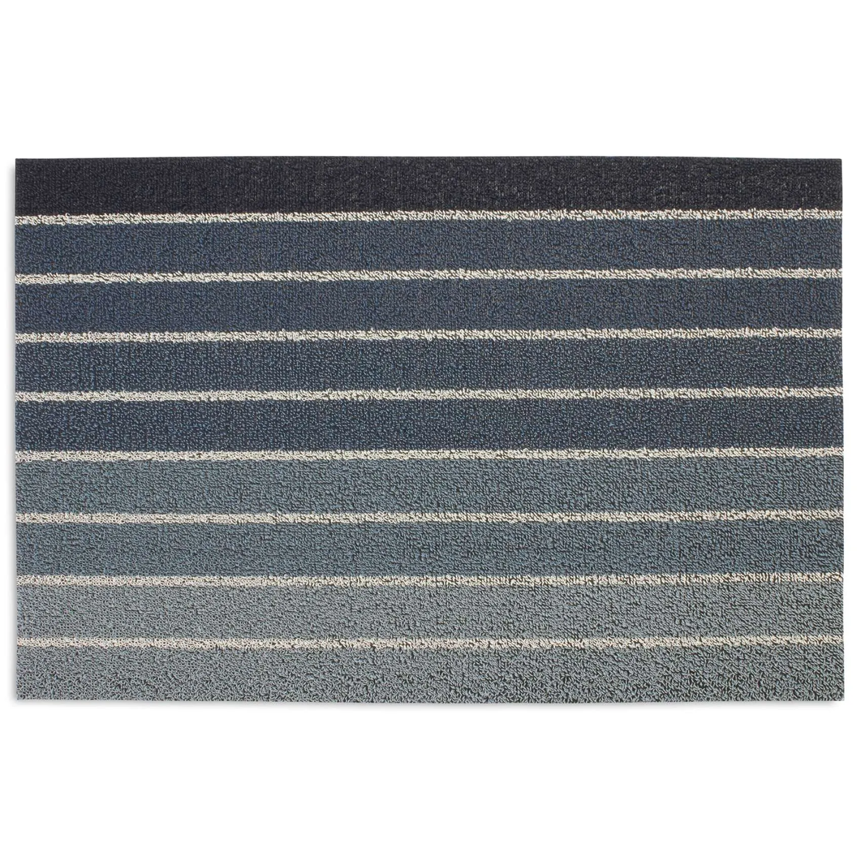 Chilewich Shag Block Stripe Floormat Denim