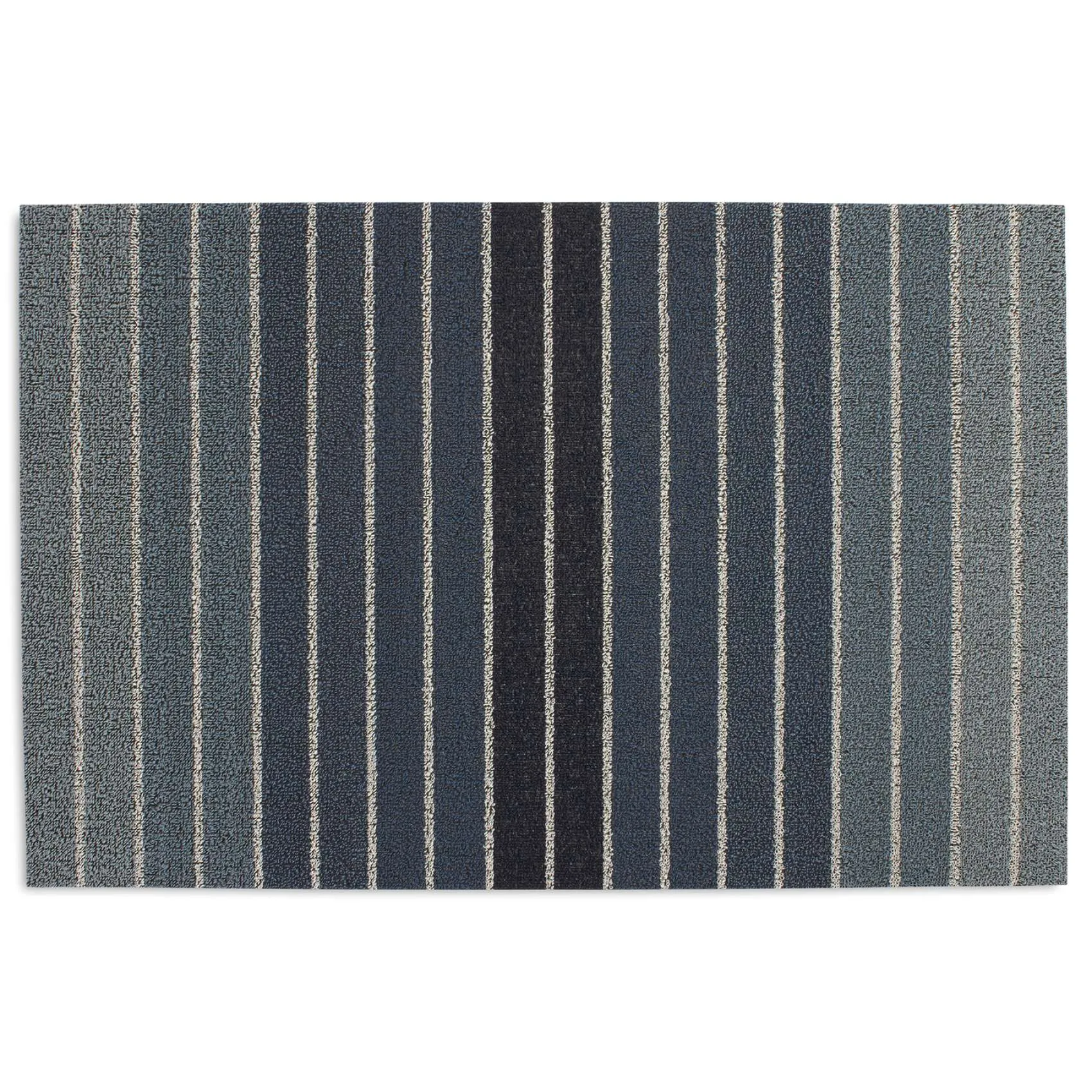 Chilewich Shag Block Stripe Floormat Denim