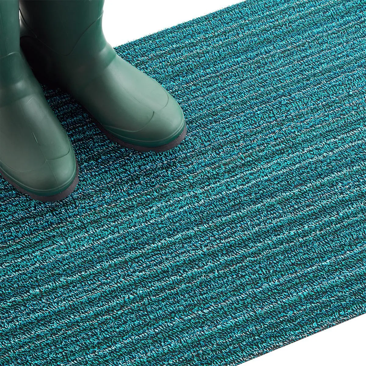 Chilewich Shag Skinny Stripe Floormat Turquoise