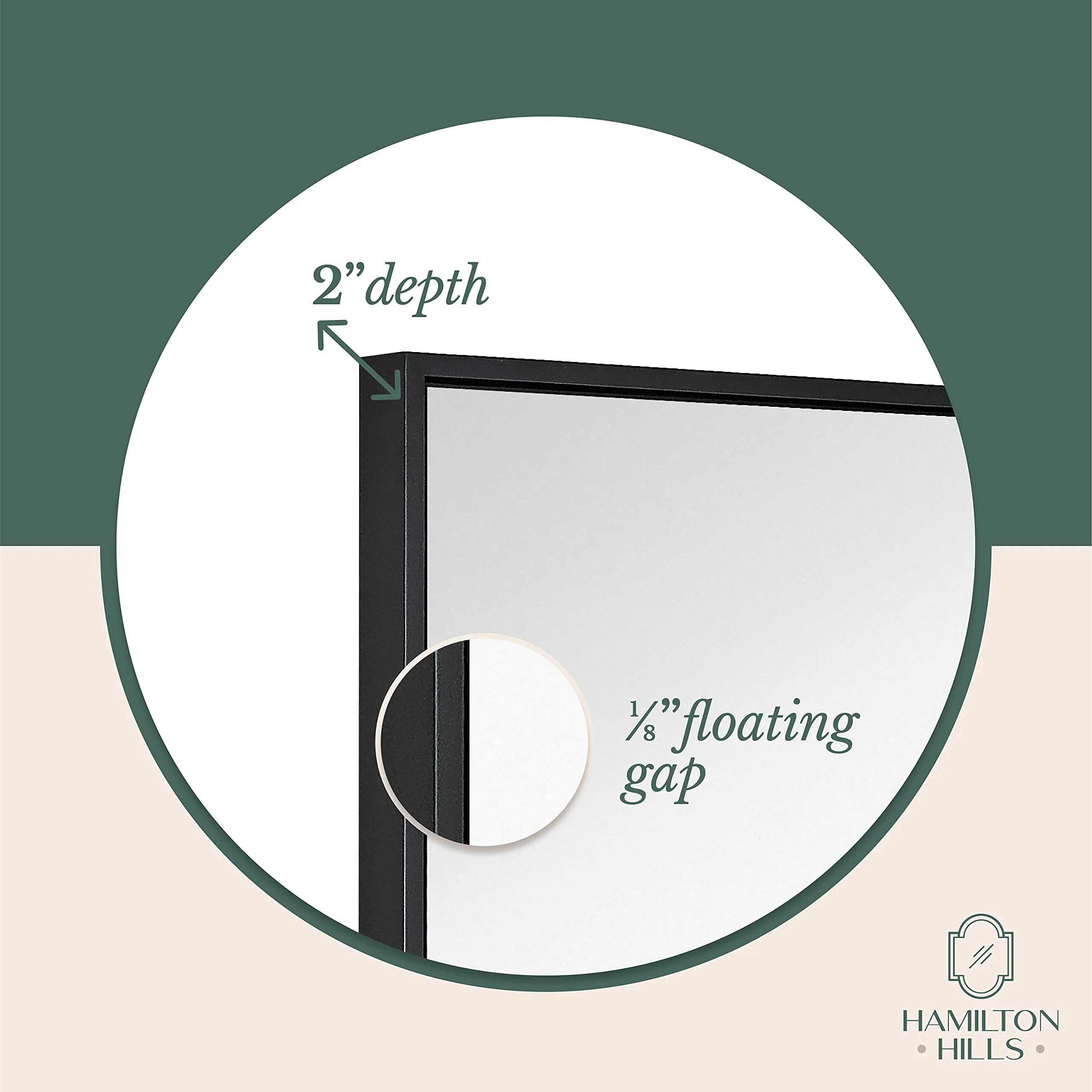 Clean Large Modern Black Frame Wall Mirror 30" X 40" Contemporary Premium Silver Backed