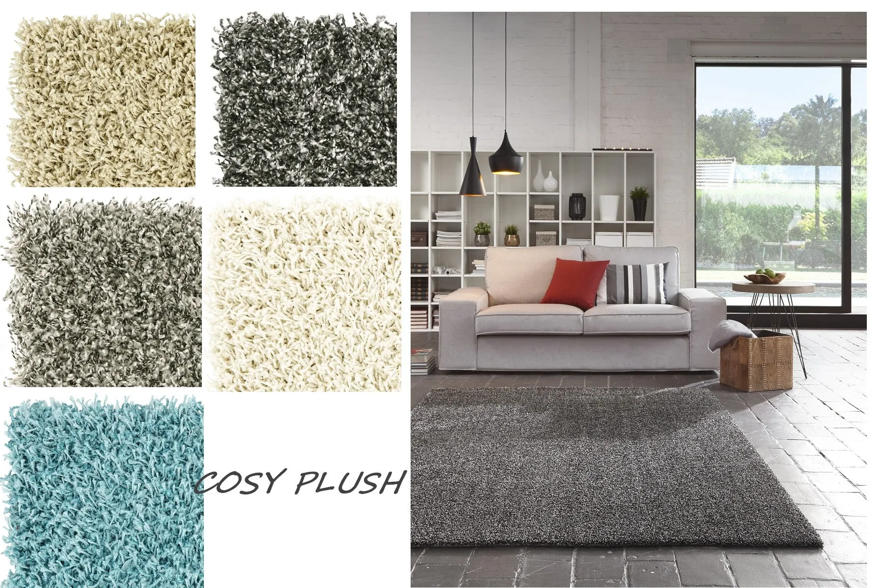 Cosy Plush Soft Shaggy Rug (Beige, 120 x 170cm)