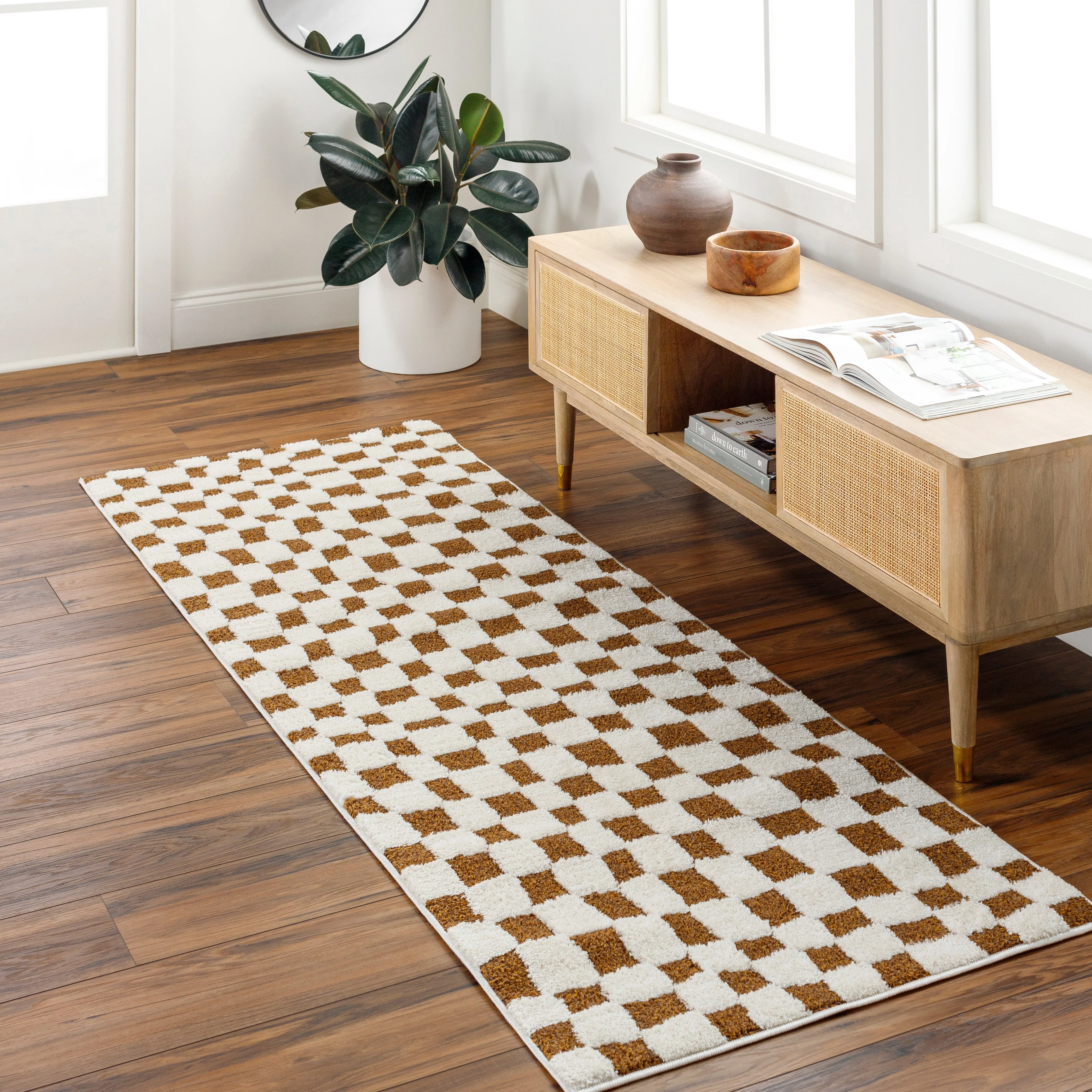 Floyd Camel Checkered Rug