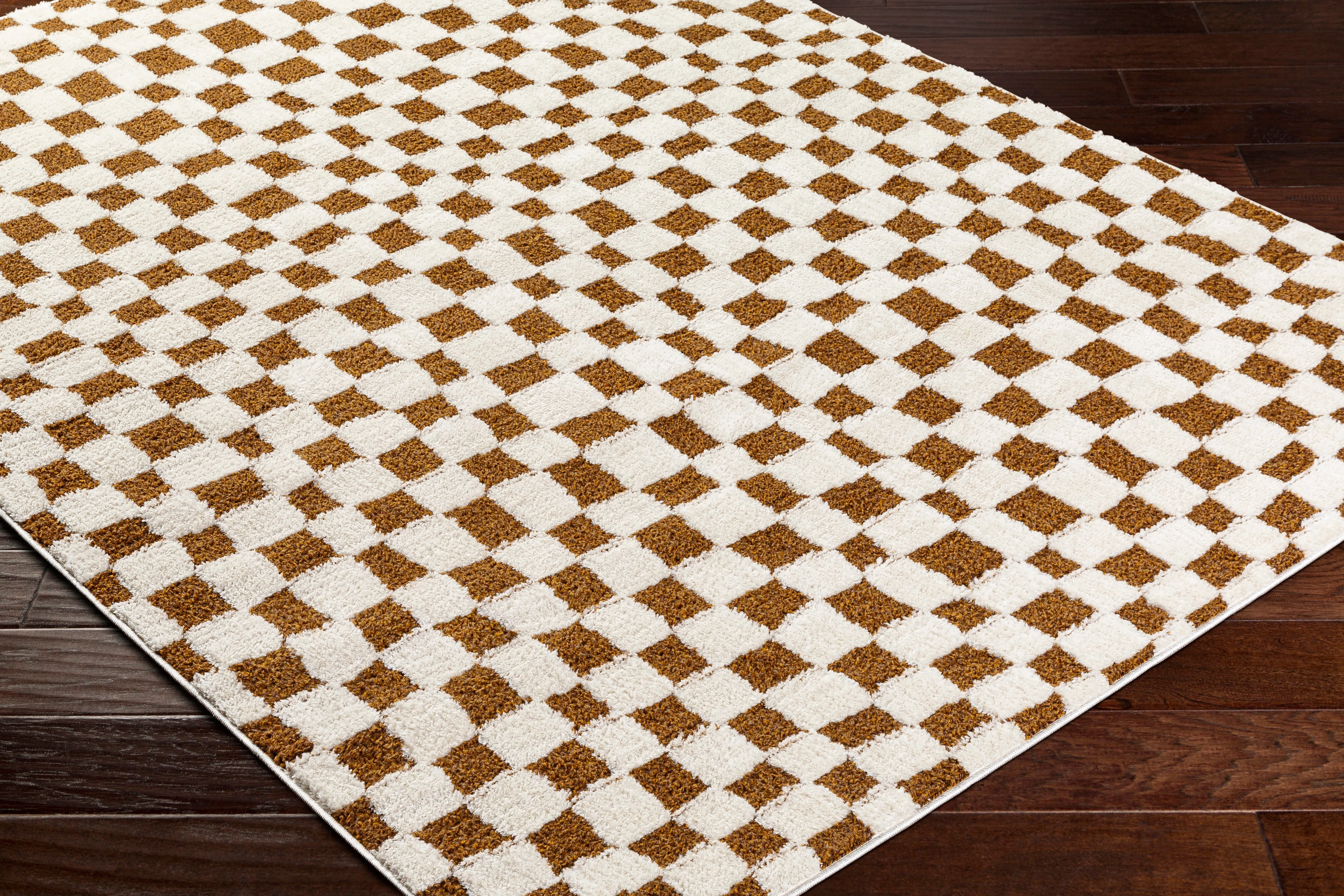 Floyd Camel Checkered Rug