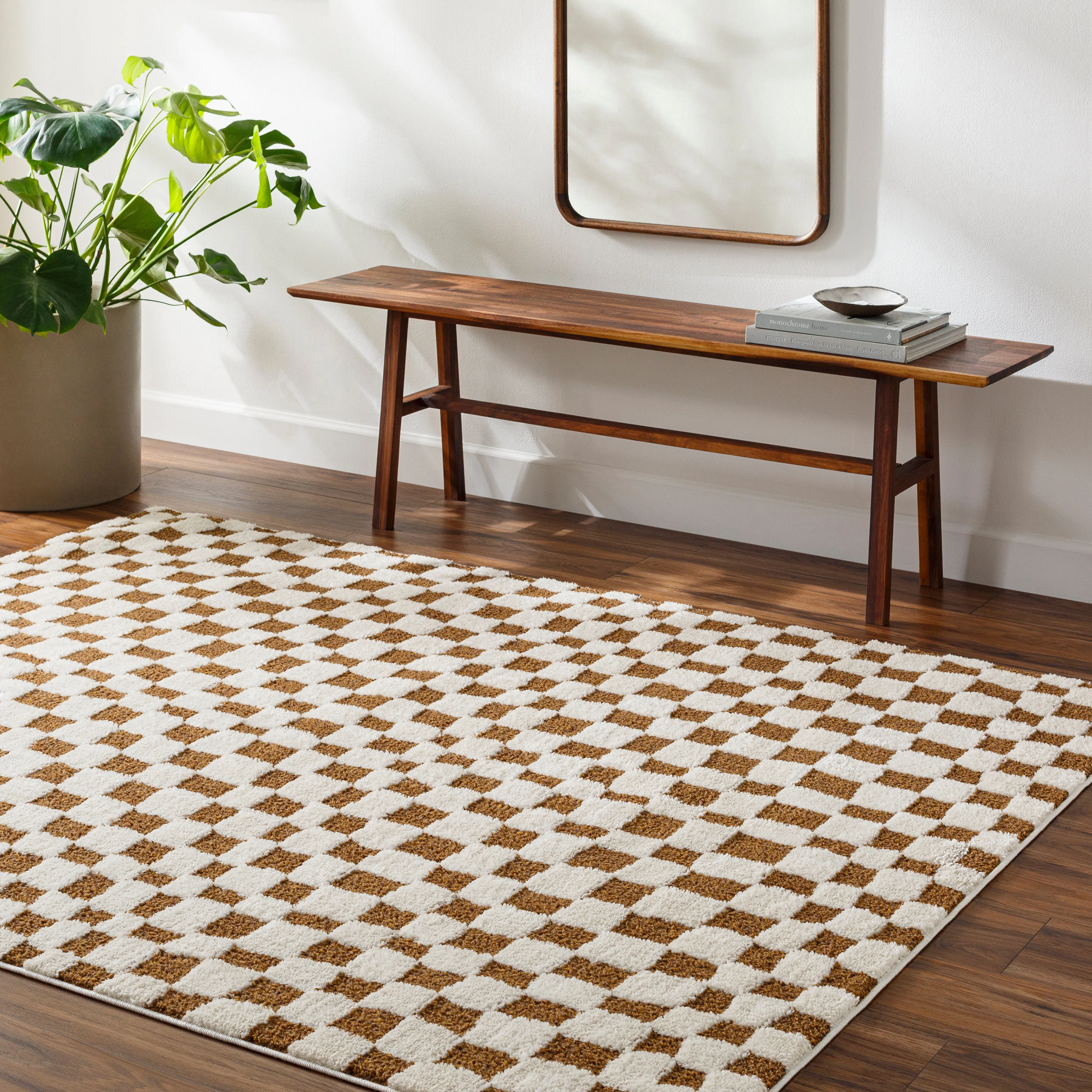 Floyd Camel Checkered Rug