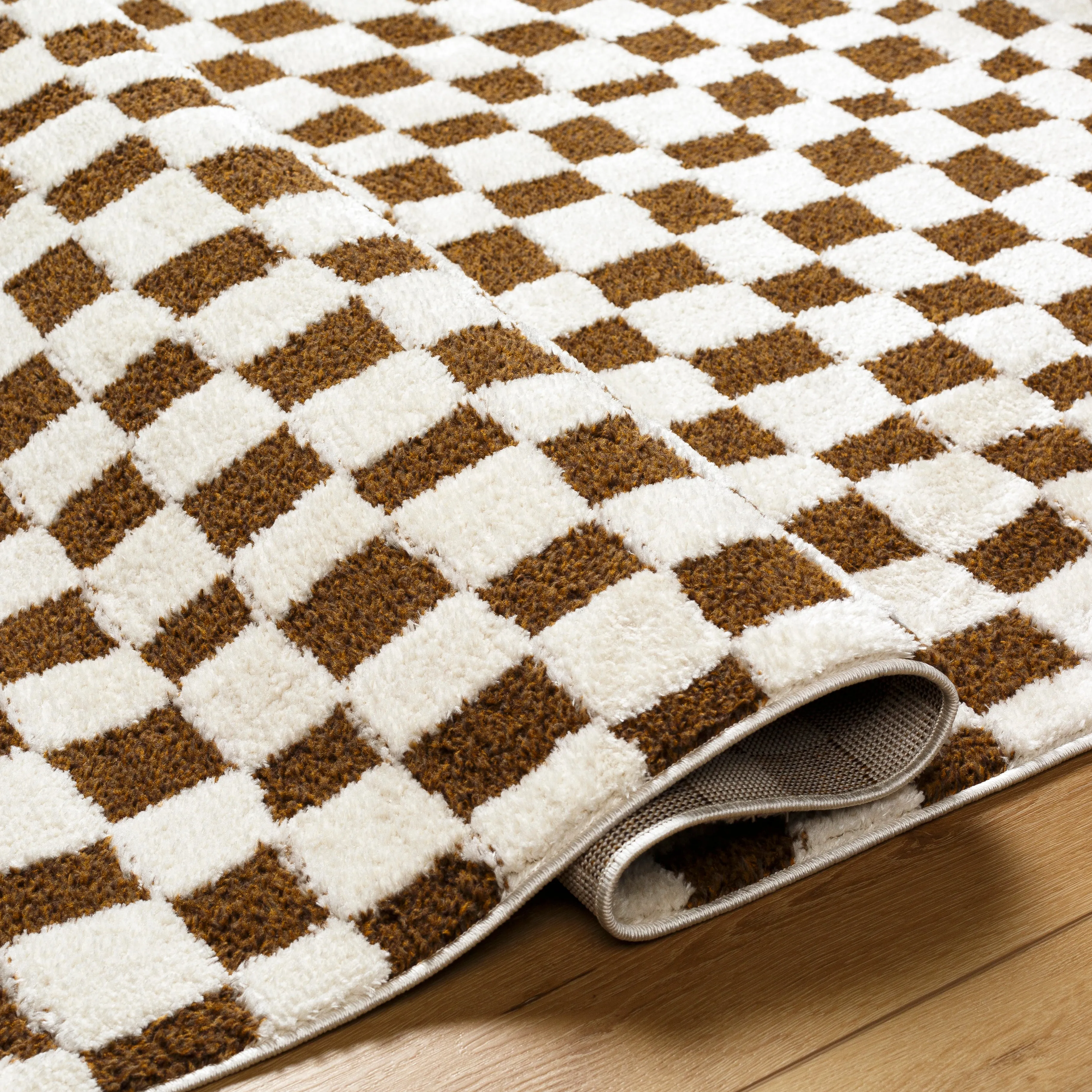 Floyd Camel Checkered Rug