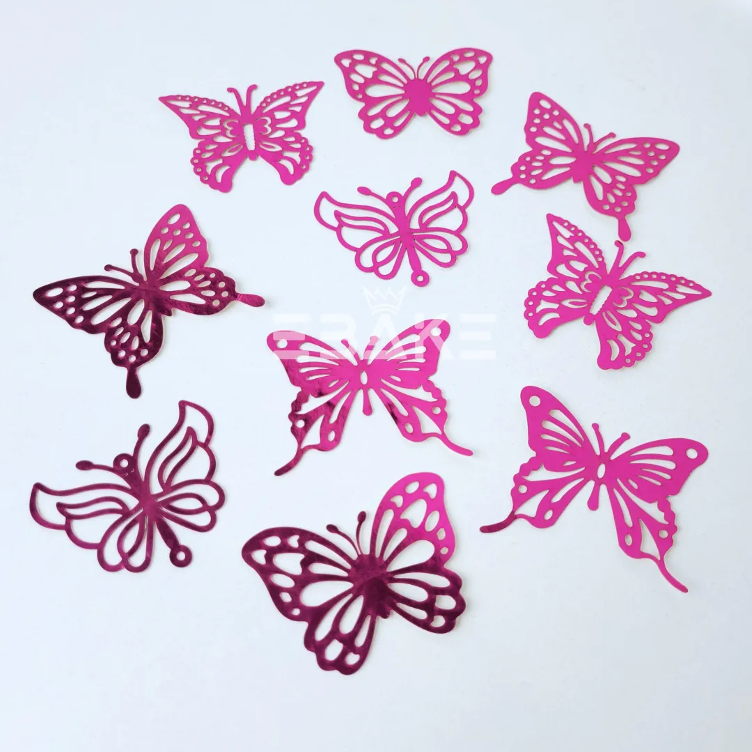 Foldable Paper Butterflies Pink (Set Of 10 Pieces)