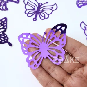 Foldable Paper Butterflies Purple (Set Of 10 Pieces)