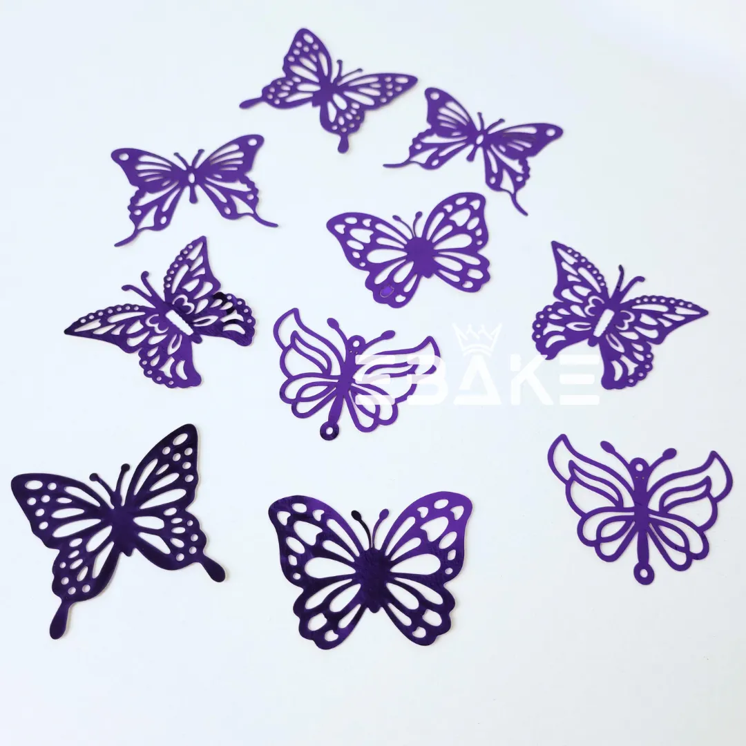 Foldable Paper Butterflies Purple (Set Of 10 Pieces)