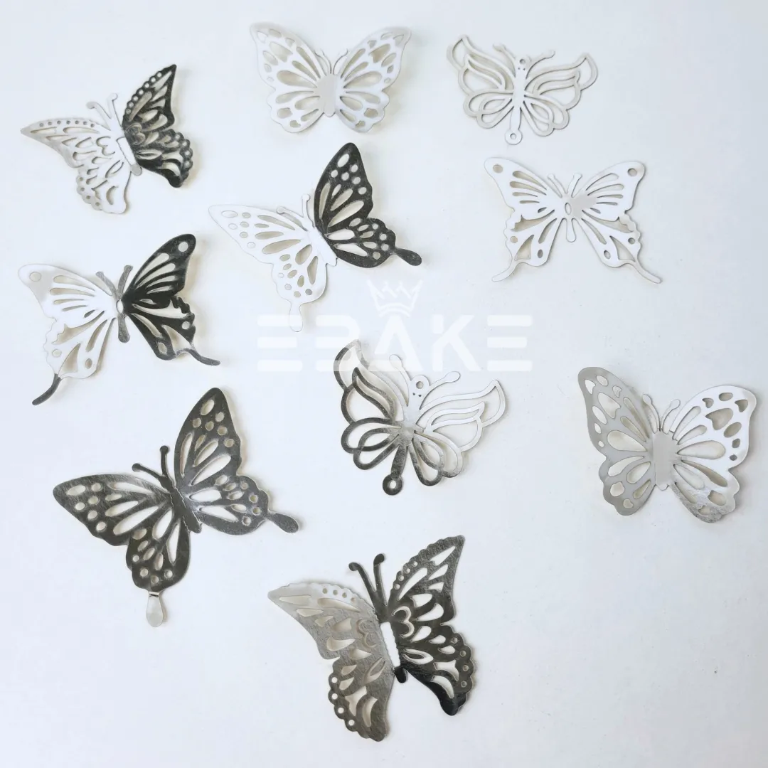 Foldable Paper Butterflies Silver (Set Of 10 Pieces)