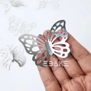 Foldable Paper Butterflies Silver (Set Of 10 Pieces)