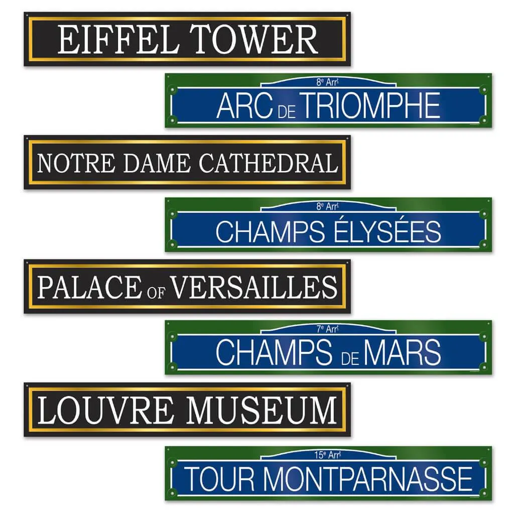 French Street Sign Cut-Outs