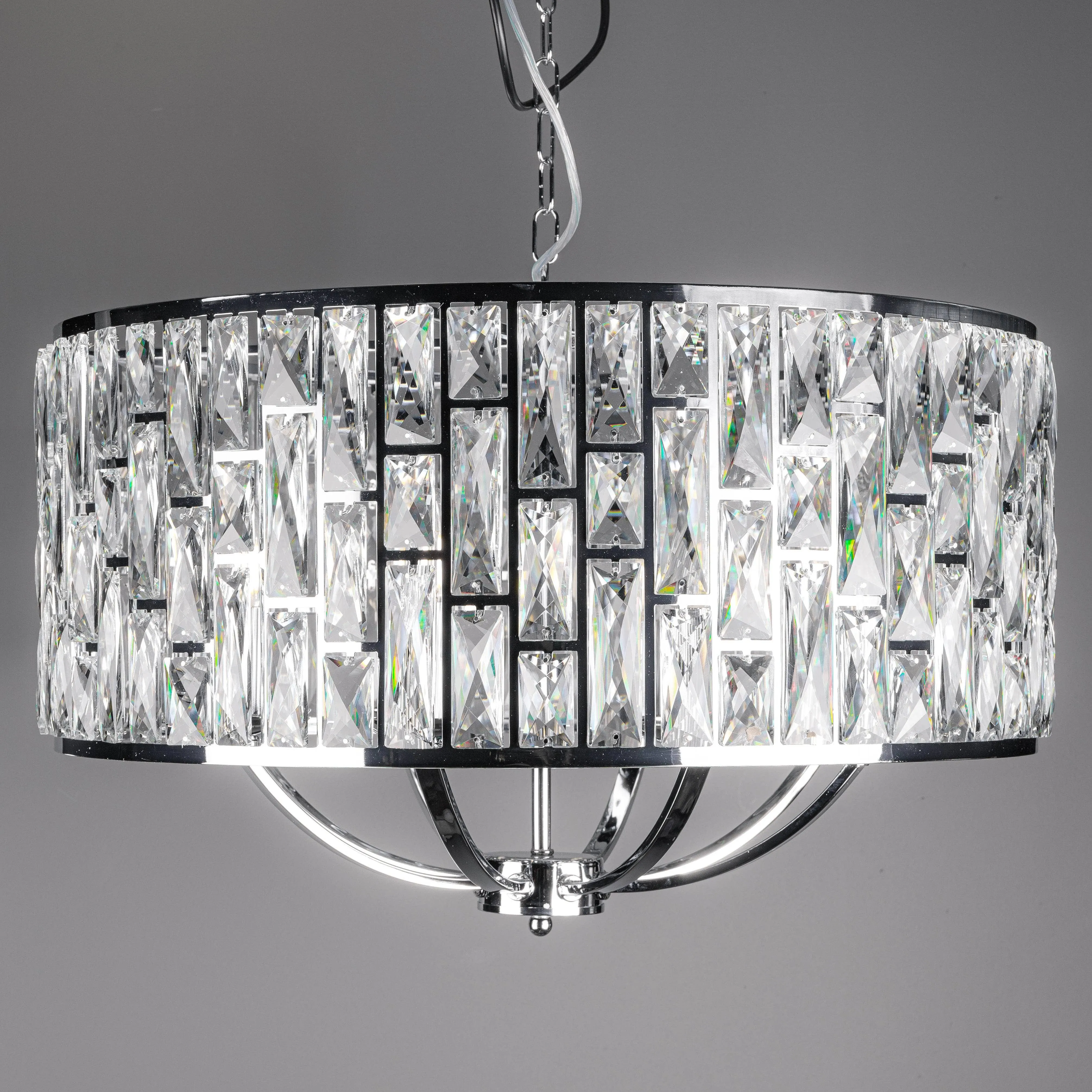 Galaxy Florida Crystal  8 Light Pendant Chrome
