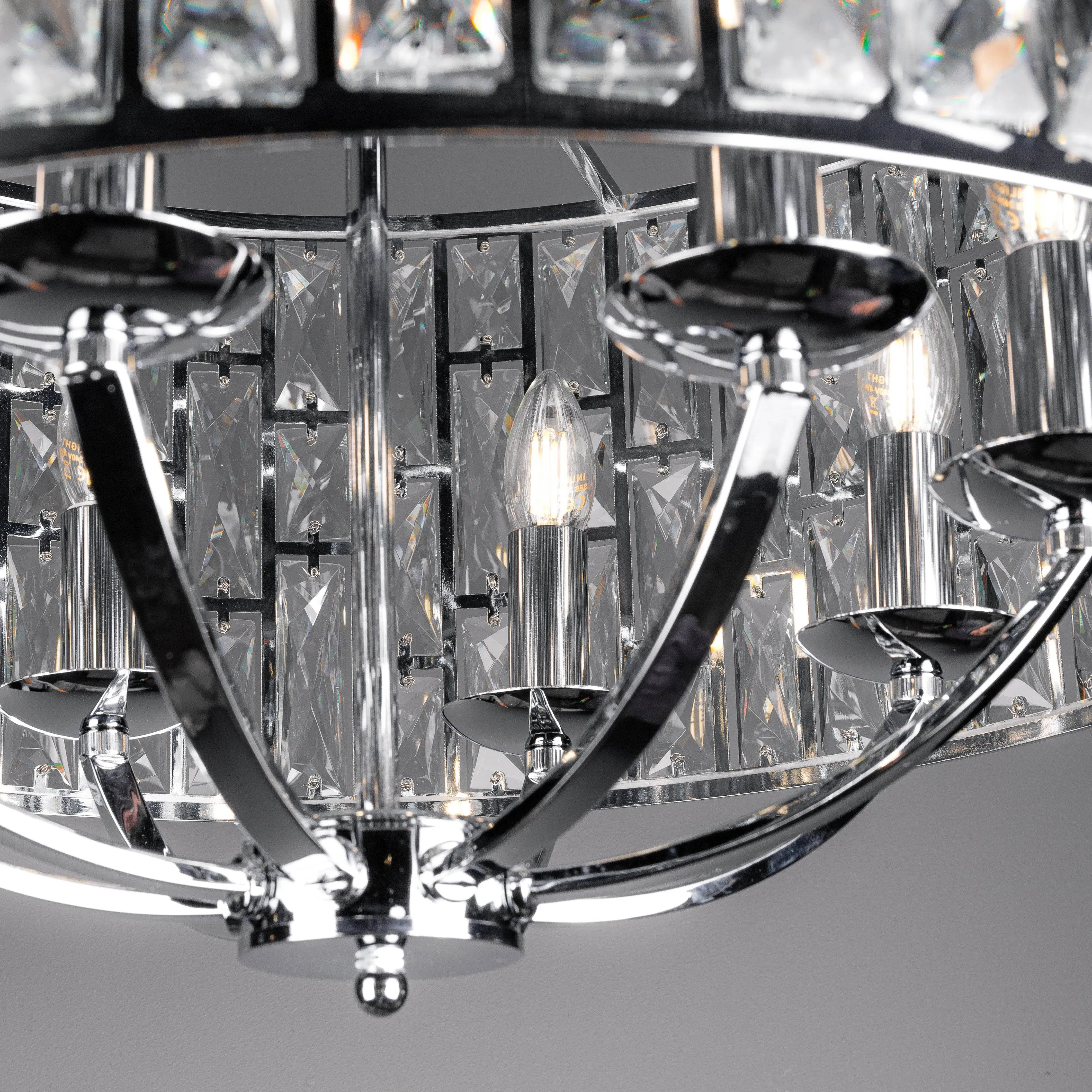 Galaxy Florida Crystal  8 Light Pendant Chrome