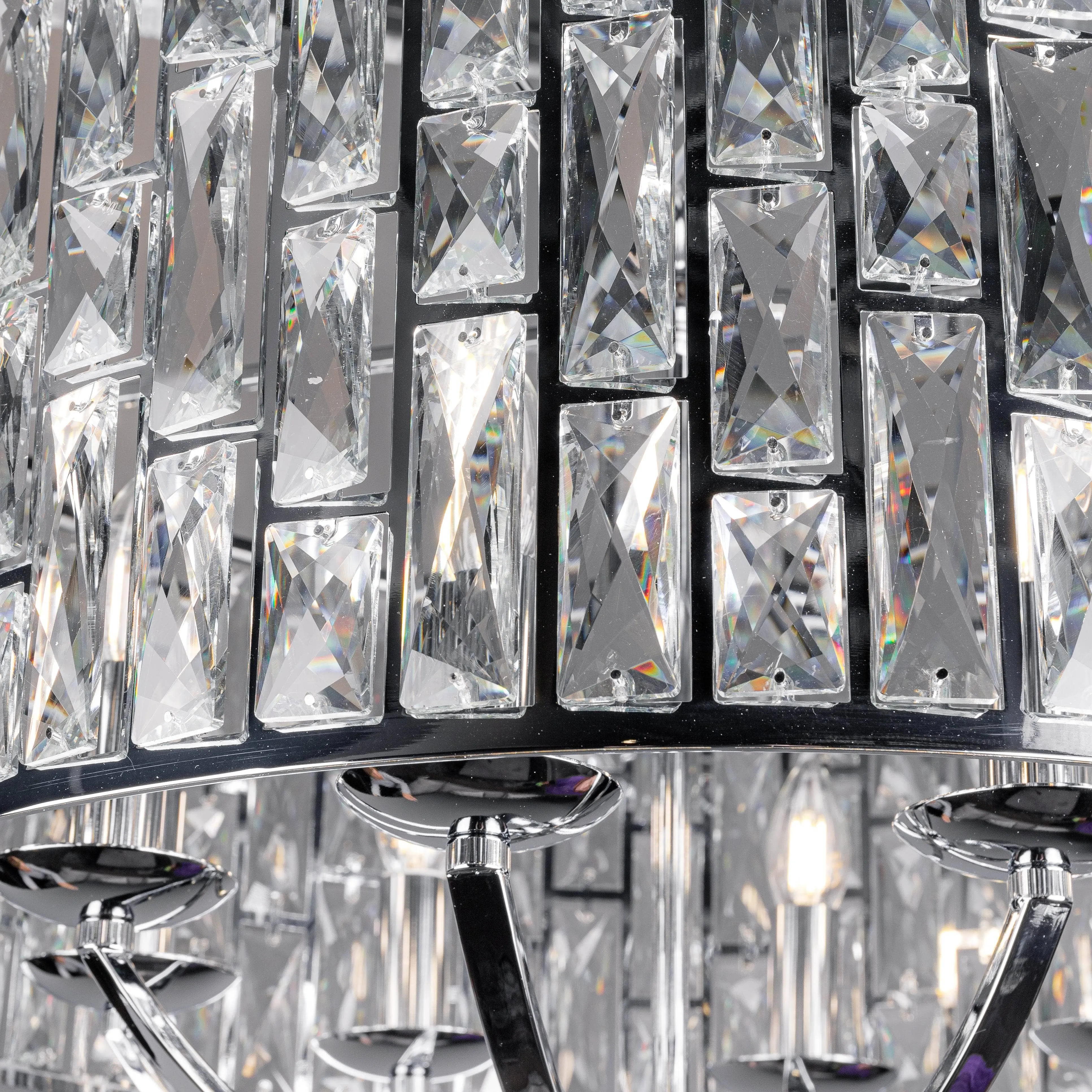 Galaxy Florida Crystal  8 Light Pendant Chrome