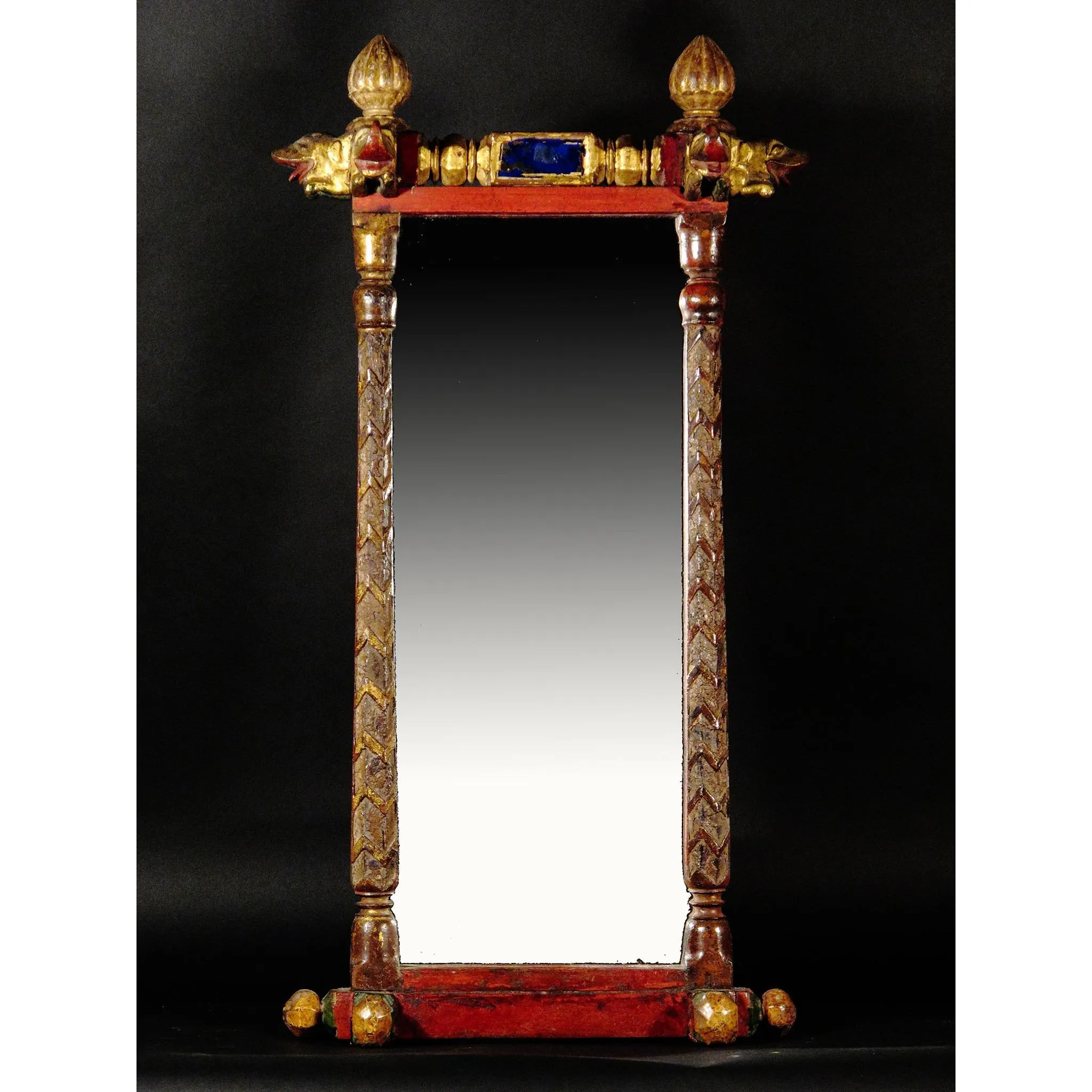 Gilt Wood Mirror Frame With Elephants