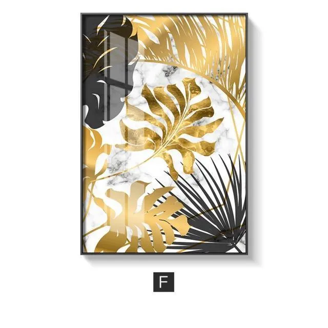 Golden Leaf Wall Art Prints