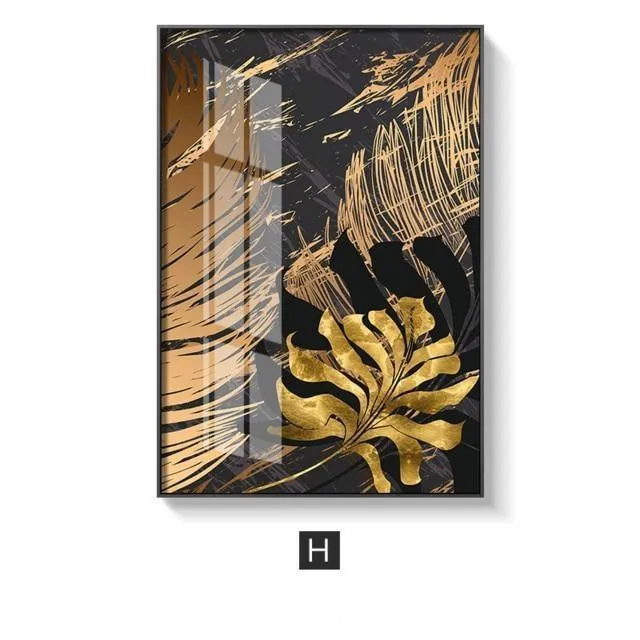 Golden Leaf Wall Art Prints